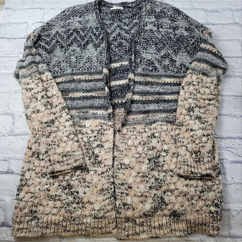 Maurices Long Marled Open Front Cardigan size XL